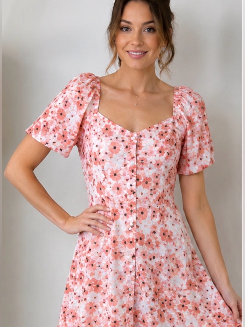 Sienna Sky Floral Smocked Back Mini Dress – Size Small – NWT (0054)